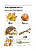 Vorschau - Arbeitsblätter - Mein erstes Wörterheft zum Herbst – Arbeitsheft Klasse 1 - Seite 1