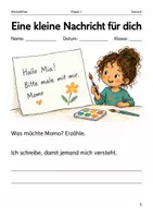 Vorschau - Arbeitsblätter - Nachrichten schreiben – Arbeitsheft Klasse 1 - Deckblatt