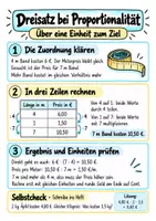 Vorschau - Merkblätter - Proportionale Zuordnungen und Dreisatz - Tabelle, Quotient und Rechnen über eine Einheit | Mathematik | Klasse 6–8 - Seite 2