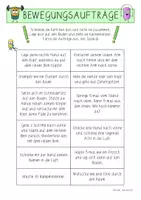 Vorschau - Arbeitsblätter - !FREEBIE! Bewegungsaufträge für zu Hause und als Freiarbeit - Deckblatt