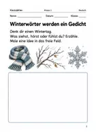 Vorschau - Arbeitsblätter - Wintergedichte – Arbeitsheft Klasse 1 - Deckblatt
