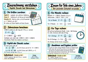 Vorschau - Merkblätter - Zinsrechnung - Kapital, Zinssatz und Zeitanteil | Mathematik | Klasse 7–9 - Seite 3