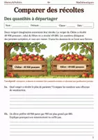 Aperçu - Feuilles d'exercices - Comparer les entiers livret d’exercices 6e - Page de couverture