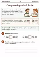 Aperçu - Feuilles d'exercices - Comparer les entiers livret d’exercices 6e - Page 1