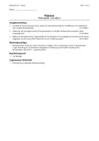 Vorschau - Klassenarbeiten - Philo-Klausur Q1/Q2: Zitat: Kant vs. Hume (Erkenntnis) + EWH - Deckblatt