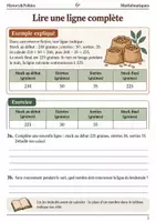 Aperçu - Feuilles d'exercices - Stocks et tableaux livret d’exercices 6e - Page 2