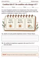 Aperçu - Feuilles d'exercices - Températures et variations livret 6e - Page de couverture