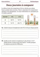 Aperçu - Feuilles d'exercices - Températures et variations livret 6e - Page 3