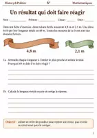 Aperçu - Feuilles d'exercices - Ordres de grandeur livret d’exercices 6e - Page de couverture