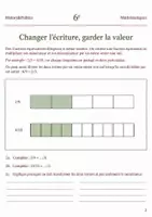 Aperçu - Feuilles d'exercices - Fractions équivalentes livret d’exercices 6e - Page 1