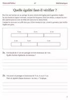 Aperçu - Feuilles d'exercices - Fractions et parts inégales livret 6e - Page 1