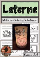 Vorschau - Mal- und Bastelvorlagen - Laterne, Liebe, Valentinstag, Muttertag, Vatertag - Deckblatt