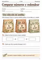 Vista previa - Hojas de trabajo - Comparar números y redondear. Cuaderno 1.º ESO - Portada