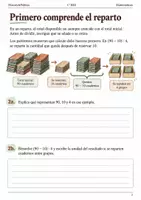 Vista previa - Hojas de trabajo - Problemas de reparto en dos pasos. Cuaderno 1.º ESO - página 1