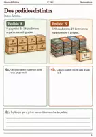 Vista previa - Hojas de trabajo - Problemas de reparto en dos pasos. Cuaderno 1.º ESO - página 3