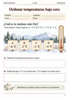 Vista previa - Hojas de trabajo - Números enteros y signos. 5 cuadernos de 1.º ESO - página 1