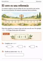 Vista previa - Hojas de trabajo - Números enteros y signos. 5 cuadernos de 1.º ESO - página 2