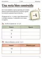 Vista previa - Hojas de trabajo - Ordenar enteros en la recta. Cuaderno 1.º ESO - página 1