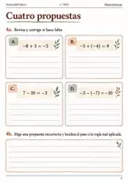 Vista previa - Hojas de trabajo - Corregir operaciones con signos. Cuaderno 1.º ESO - página 3