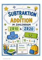 Vorschau - Arbeitsblätter - Addition und Subtraktion im ZR 20 Klasse 1 mit Lösungen - Deckblatt