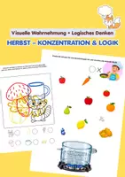 Vorschau - Arbeitsblätter - Herbst – 29 Arbeitsblätter für Konzentration & Logik - Deckblatt