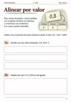 Vista previa - Hojas de trabajo - Sumar decimales con masas de fruta. Cuaderno 1.º ESO - página 1