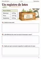 Vista previa - Hojas de trabajo - Sumar decimales con masas de fruta. Cuaderno 1.º ESO - página 3