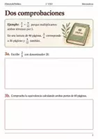 Vista previa - Hojas de trabajo - Fracciones equivalentes en lecturas. Cuaderno 1.º ESO - página 2