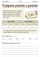 Vista previa - Hojas de trabajo - Comparar registros decimales de lluvia. Cuaderno 1.º ESO - página 1