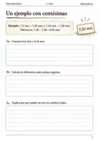 Vista previa - Hojas de trabajo - Comparar registros decimales de lluvia. Cuaderno 1.º ESO - página 2
