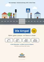 Vorschau - Arbeitsblätter - Verkehrserziehung gratis: Die Ampel - sicher über die Straße | 4-fach differenziert | 4 Arbeitsblätter mit Lösungen | Schulweg, Klasse 1-4, Grundschule, Förderschule, Inklusion - Deckblatt