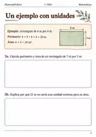 Vista previa - Hojas de trabajo - Perímetro y superficie de un huerto. Cuaderno 1.º ESO - página 2