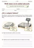 Vista previa - Hojas de trabajo - Medir masas con la unidad adecuada. Cuaderno 1.º ESO - Portada