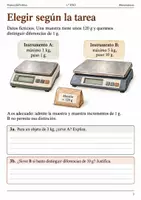 Vista previa - Hojas de trabajo - Medir masas con la unidad adecuada. Cuaderno 1.º ESO - página 2