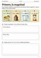 Vista previa - Hojas de trabajo - Comparar medidas con distintas unidades. Cuaderno 1.º ESO - página 1