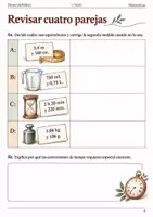 Vista previa - Hojas de trabajo - Comparar medidas con distintas unidades. Cuaderno 1.º ESO - página 3