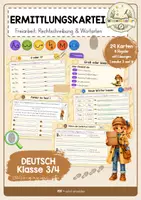 Vorschau - Arbeitsblätter - Freiarbeit - Rechtschreibkartei FRESCH Klasse 3/4 – Rechtschreibstrategien und Wortarten mit Selbstkontrolle - Deckblatt
