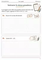 anteprima - Esercizi - Sottrazioni con decimali problemi prima media - Pagina 1