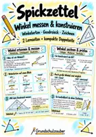Vorschau - Merkblätter - Spickzettel – Winkel messen & konstruieren: Winkelarten, Geodreieck und Zeichnen | Mathematik | Klasse 5–6 - Deckblatt