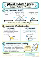 Vorschau - Merkblätter - Spickzettel – Winkel messen & konstruieren: Winkelarten, Geodreieck und Zeichnen | Mathematik | Klasse 5–6 - Seite 2