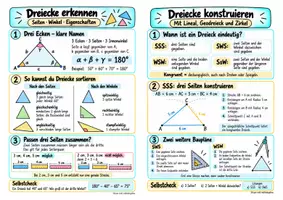Vorschau - Merkblätter - Spickzettel - Dreiecke: Eigenschaften & Konstruktion – Seiten, Winkel und Kongruenz | Mathematik | Klasse 6–7 - Seite 3