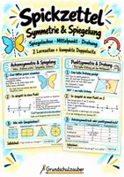 Vorschau - Merkblätter - Spickzettel - Symmetrie & Spiegelung: Spiegelachse, Mittelpunkt und Drehung | Mathematik | Klasse 5–7 - Deckblatt