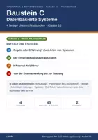 Vorschau - Stundenentwürfe - Informatik & Medienbildung Klasse 10 (neuer Bildungsplan) – Baustein C: Datenbasierte Systeme | 4 komplette Stunden - Deckblatt
