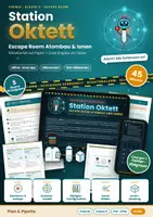 Vorschau - Arbeitsblätter - Escape Room Atombau und Ionen Chemie Klasse 9: Station Oktett – Rätselkarten + digitale Code-Eingabe | Schalenmodell, Isotope, Edelgaskonfiguration, Ionenbildung - Deckblatt