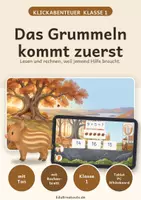 Vorschau - Spiele - Gefühle und Rechnen Klasse 1 interaktiv vorgelesen | Das Grummeln kommt zuerst - Deckblatt