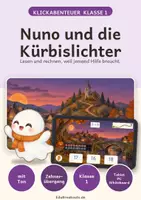 Vorschau - Spiele - Zehnerübergang Klasse 1 interaktiv vorgelesen | Nuno und die Kürbislichter - Deckblatt
