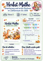 Vorschau - Arbeitsblätter - Herbst-Mathe Zahlen bis 1000 Orientierung und erstes Rechnen im Zahlenraum 1000 & Rechenspaziergang - Deckblatt