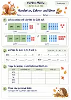 Vorschau - Arbeitsblätter - Herbst-Mathe Zahlen bis 1000 Orientierung und erstes Rechnen im Zahlenraum 1000 & Rechenspaziergang - Seite 3