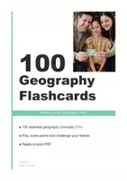 anteprima - Flashcard - 100 Geography Flashcards, Middle School Study Game - Pagina di copertina