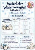 Vorschau - Arbeitsblätter - winterliches Wiederholungsheft Zahlen bis 1000 - Deckblatt